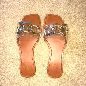 Zara Gold Chunky Sandals